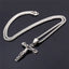 Jesus cross pendant necklace with whip chain for men and women