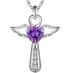 Faith jewelry pendant featuring cross and angel wing design