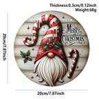 Rustic wooden Christmas door pendant with UV-printed faith design displayed on wooden background