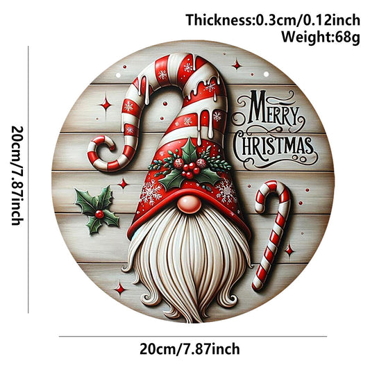 Rustic wooden Christmas door pendant with UV-printed faith design displayed on wooden background