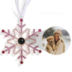Snowflake projection necklace displaying light effect