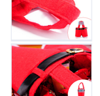 Christmas candy bag in rich red velvet fabric
