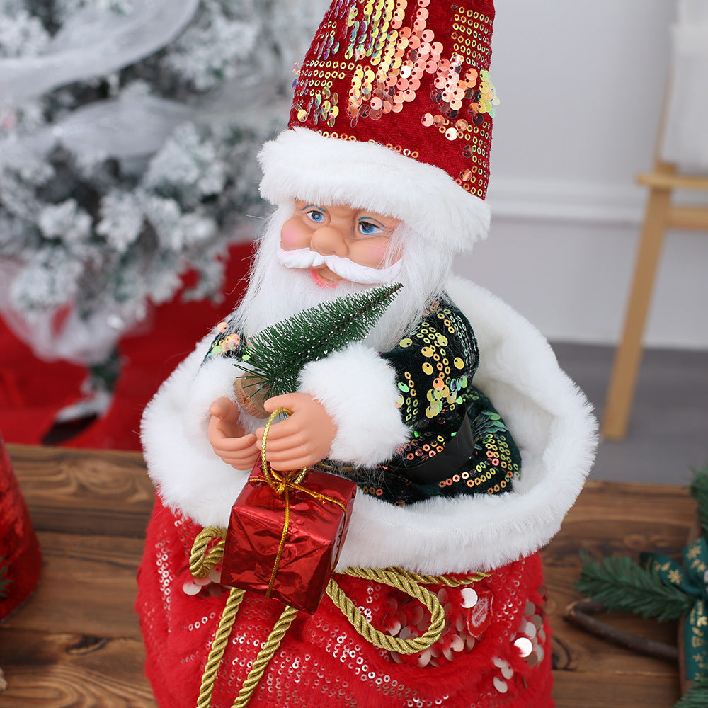 Santa Claus desktop ornament with festive Christmas theme for seasonal display