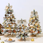 Gold flocked mini Christmas tree for Christian home decor