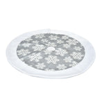 Soft fabric Christmas tree skirt in festive design for Christian homes