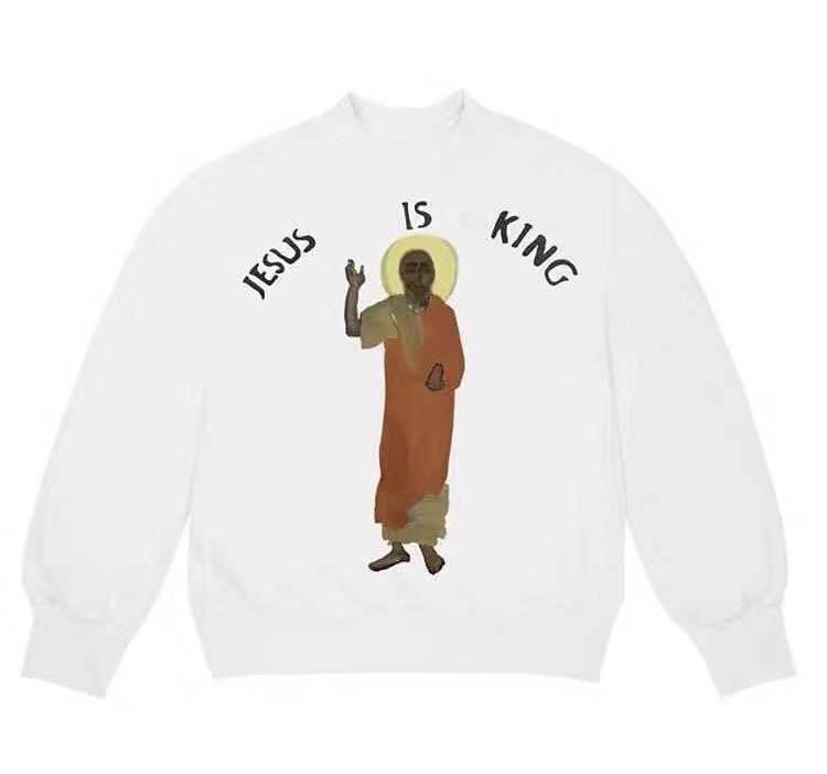 Jesus is King plush cotton pullover hoodie in casual fit Main image