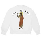 Jesus is King plush cotton pullover hoodie in casual fit