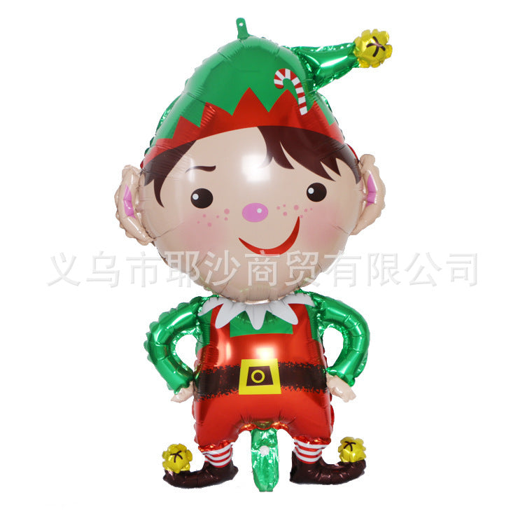 Christmas aluminum film balloon with festive holiday design for home decorating