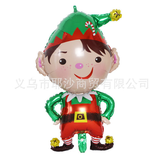Christmas aluminum film balloon with festive holiday design for home decorating