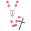 Acrylic Fatima rosary necklace with cross pendant and ball chain for Catholic devotion