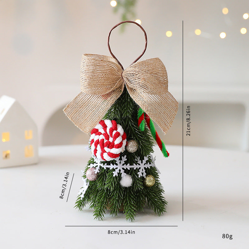 Holiday decorative mini tree ornament with snowflake design