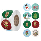 Kraft paper round stickers for Christmas gift wrapping