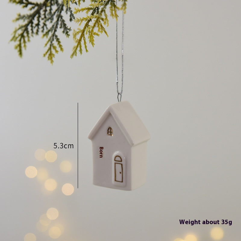 Ceramic mini pendant with Christmas design for Christian home decoration and tree display