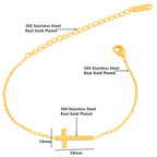 Women's faith bracelet featuring cross symbol in silver and gold