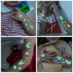 Christmas party favor Santa tattoos with nighttime glow