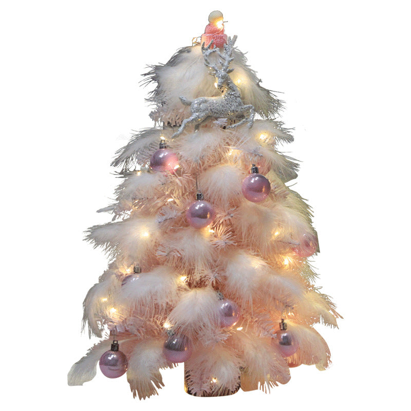 Pink Feather LED Christmas Tree Decoration Secondary image