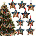 Wooden cross tree ornament with rustic finish