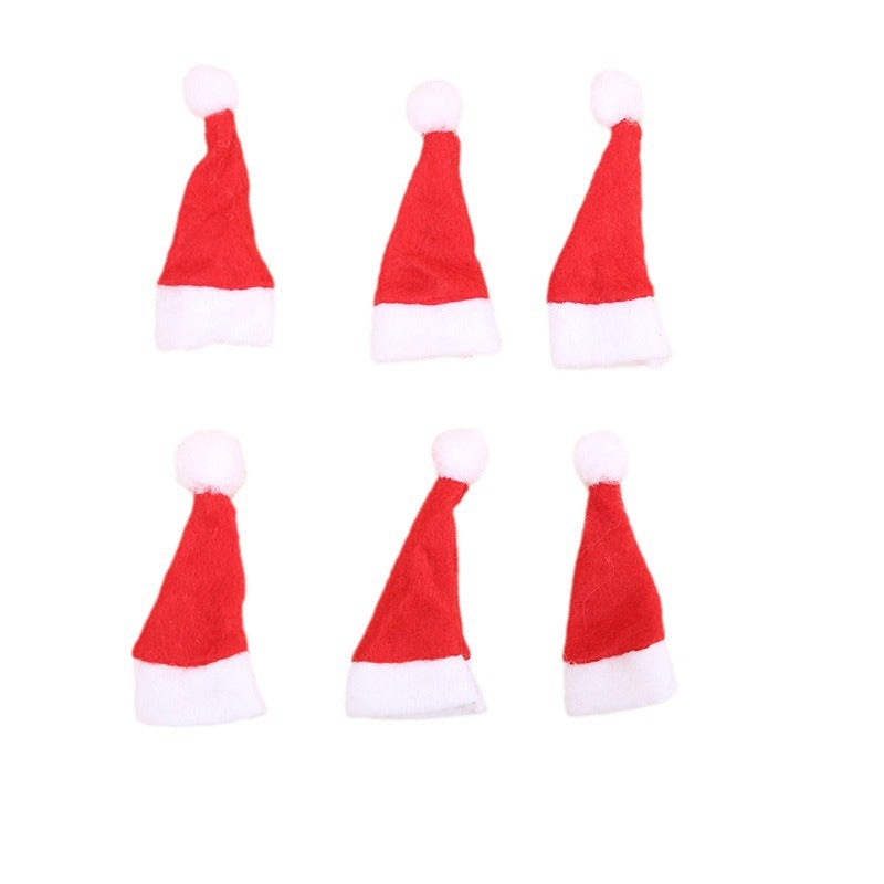 Non-woven fabric Christmas small hat showing 4 by 7 cm dimensions