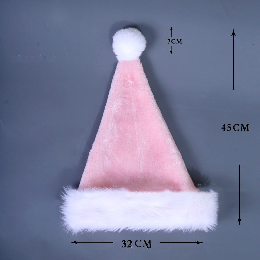 Festive Christmas hat in rich red plush fabric
