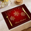 Festive Christmas linen placemat for Christian home dining