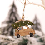 Green wooden Christmas tree pendant representing hope and redemption