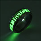 Durable steel brass Christian ring with soft glowing finish