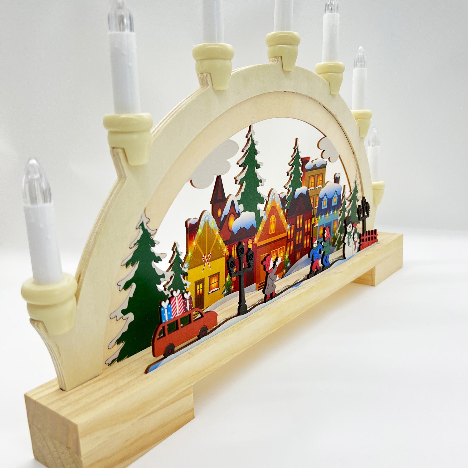 Cozy wooden Christmas lamp for home decor