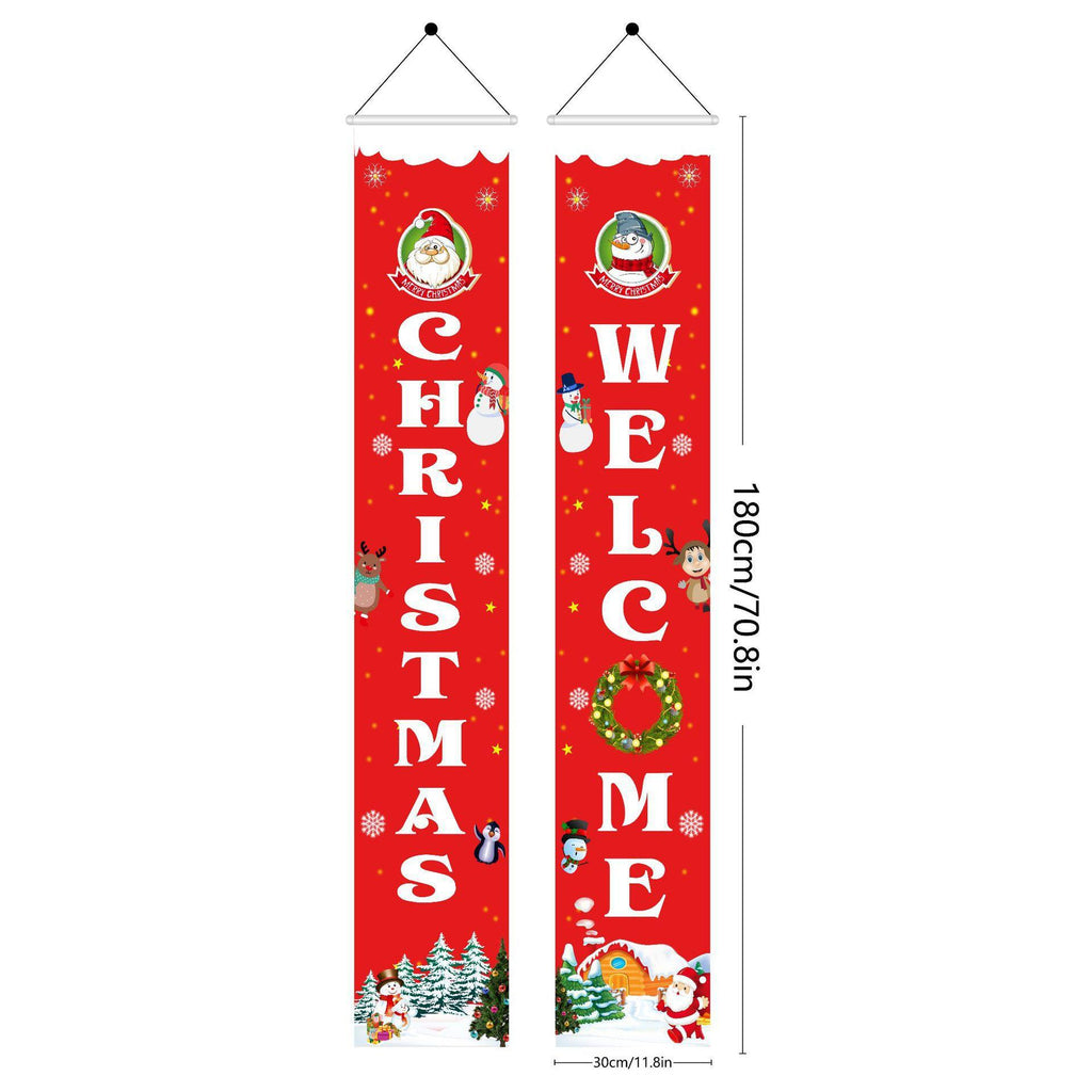 Christmas couplet decoration featuring two winter friends