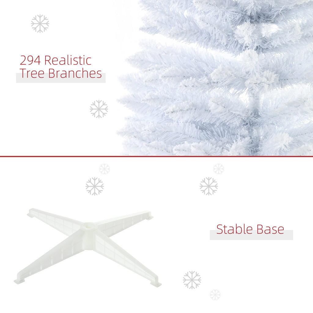 Snow flocked white branches with 294 tips creating full, realistic tree silhouette