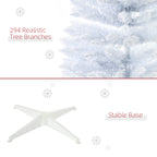 Snow flocked white branches with 294 tips creating full, realistic tree silhouette