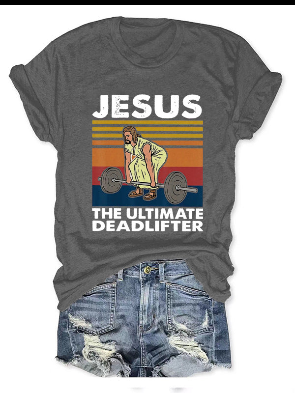 Jesus t-shirt in multiple color swatches laid flat
