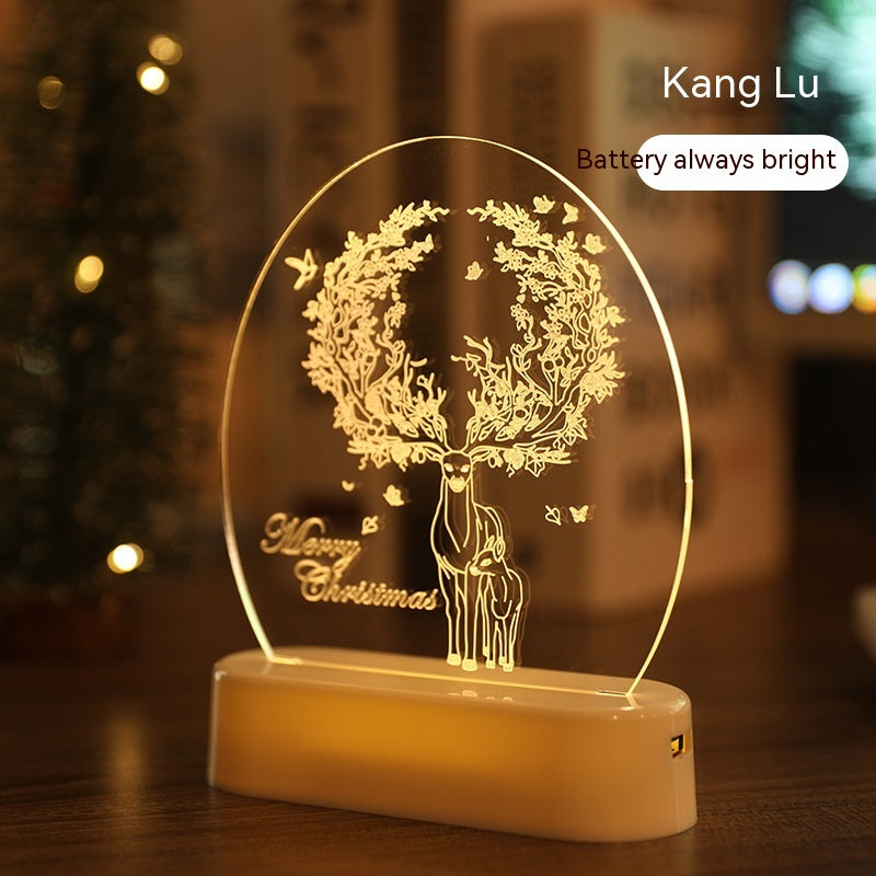 Compact Christmas night light decoration measuring approximately 16cm by 13cm