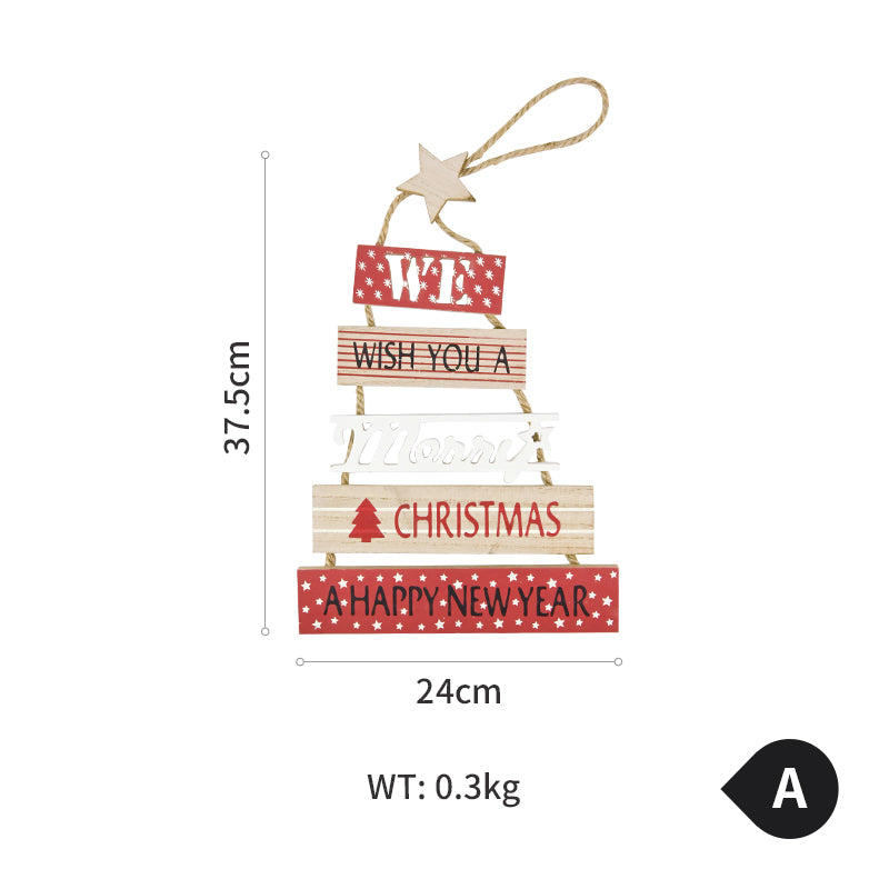 English Blessing Christmas Wooden Wall Decor displayed on a warm wall