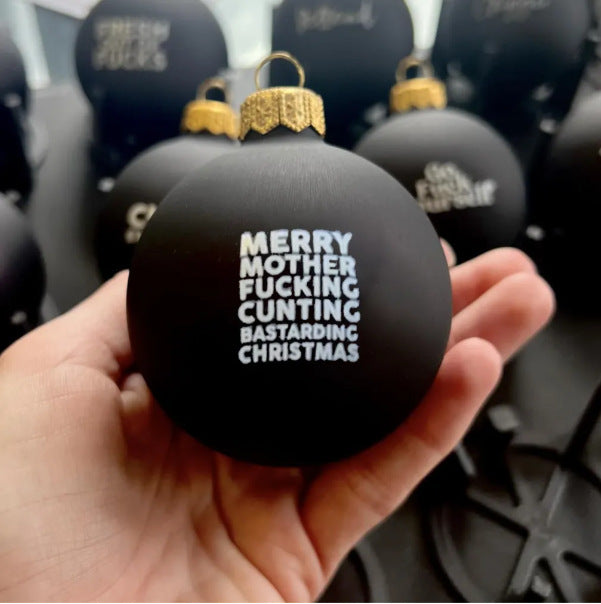 Black Christmas Ornament - Funny Plastic Holiday Decor - Christian Home Decor