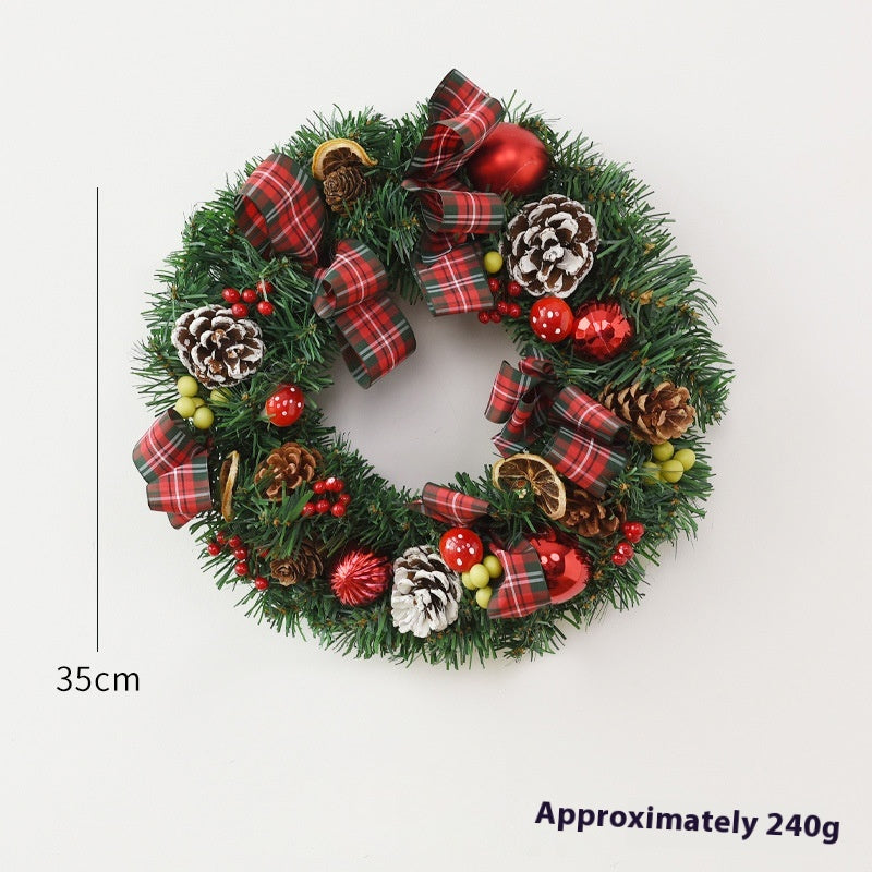 American country Christmas decoration hanging on residential front door