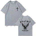 Peace dove and faith text printed on short-sleeved men's tee