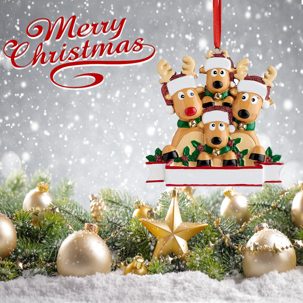 Christmas Reindeer Family Resin Pendant Home Decor - Christian Jewelry