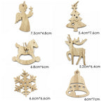 Christmas tree wooden pendant ornament with clean European-style carving