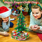 Cozy holiday ambiance with glowing LED Christmas tree in evening light
