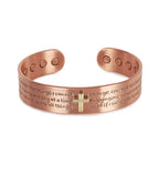 Faith-inspired copper magnetic bracelet with cross symbol for gifting