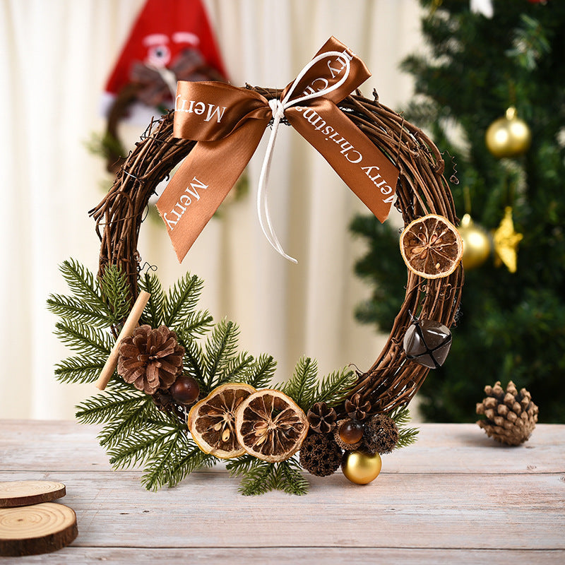Holiday wreath with rich textures for seasonal home decoration