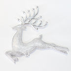 Silver Christmas elk pendant with festive holiday styling