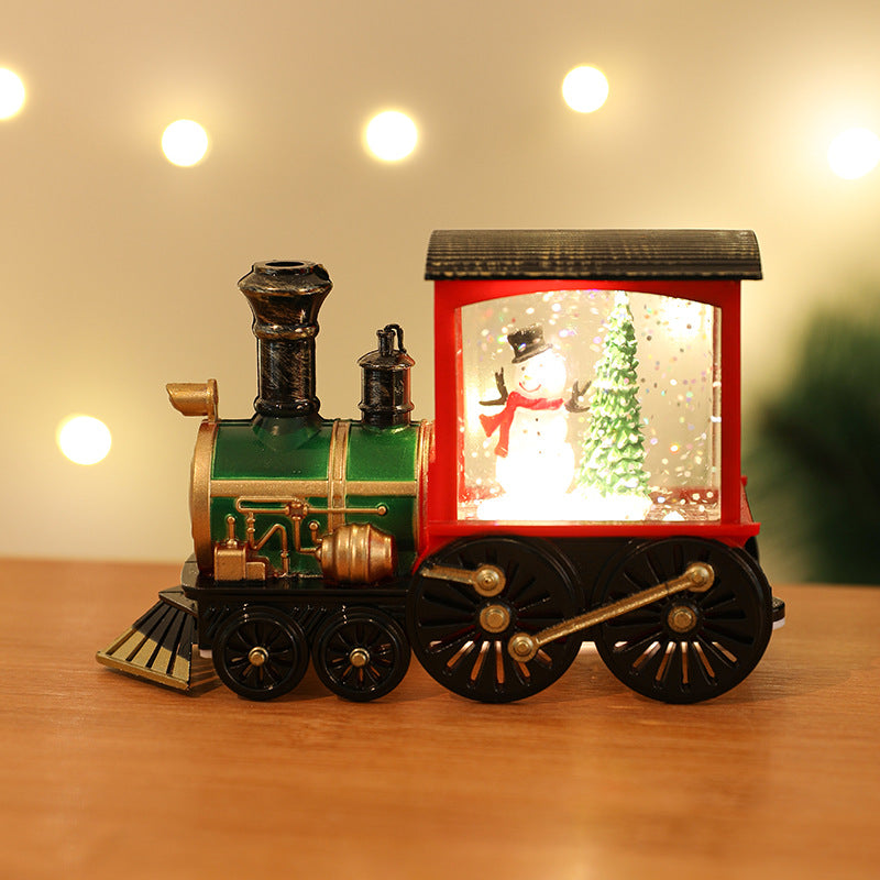 Christmas night lamp illuminating holiday room setting