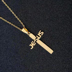 Individually packaged titanium steel cross necklace ready for gifting
