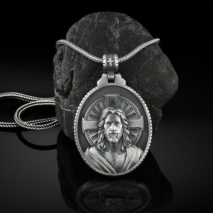Masculine retro-style faith necklace for daily wear