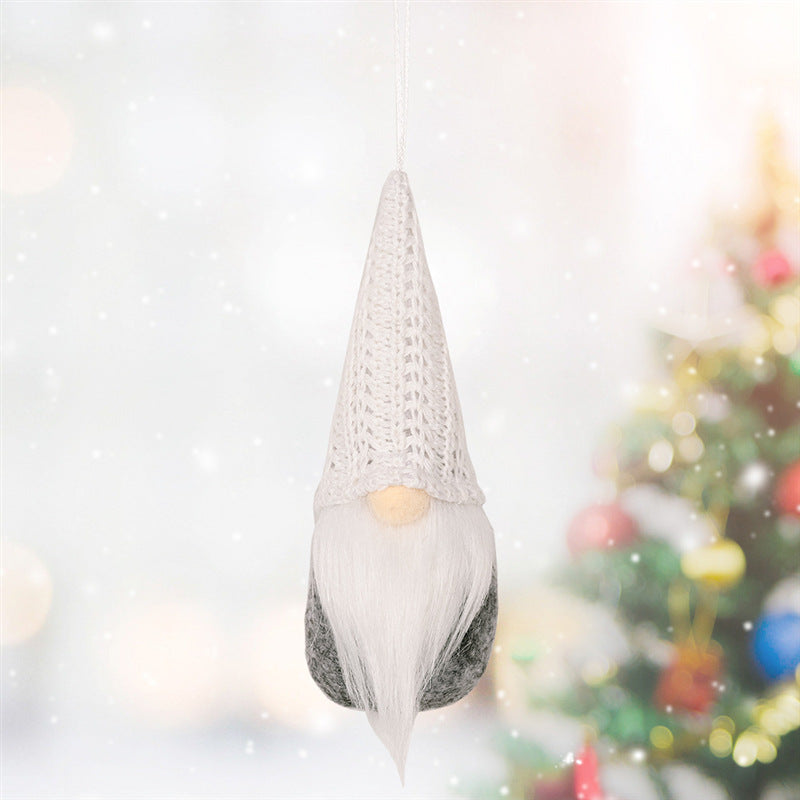 White knitted pendant Christmas decoration seasonal