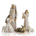 Jesus religious figurines adding spiritual touch to shelf decor