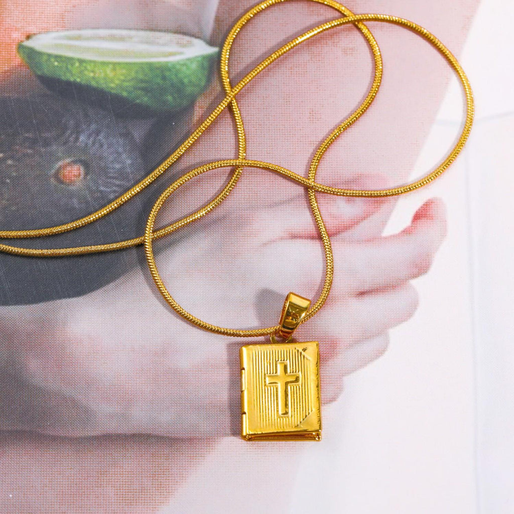 Gold-tone cross pendant for Christian women and men