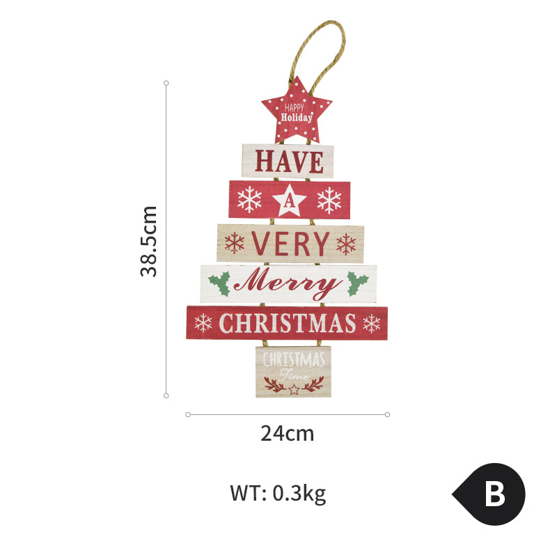 Holiday wooden wall decorations with faith-based English blessing design