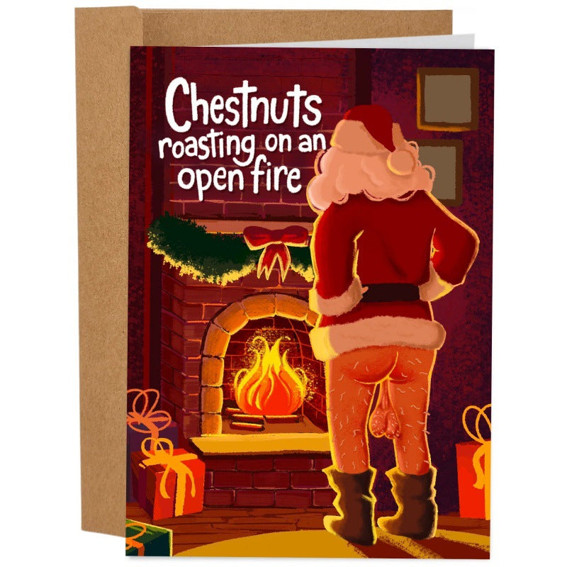 Hand-drawn style holiday greeting card